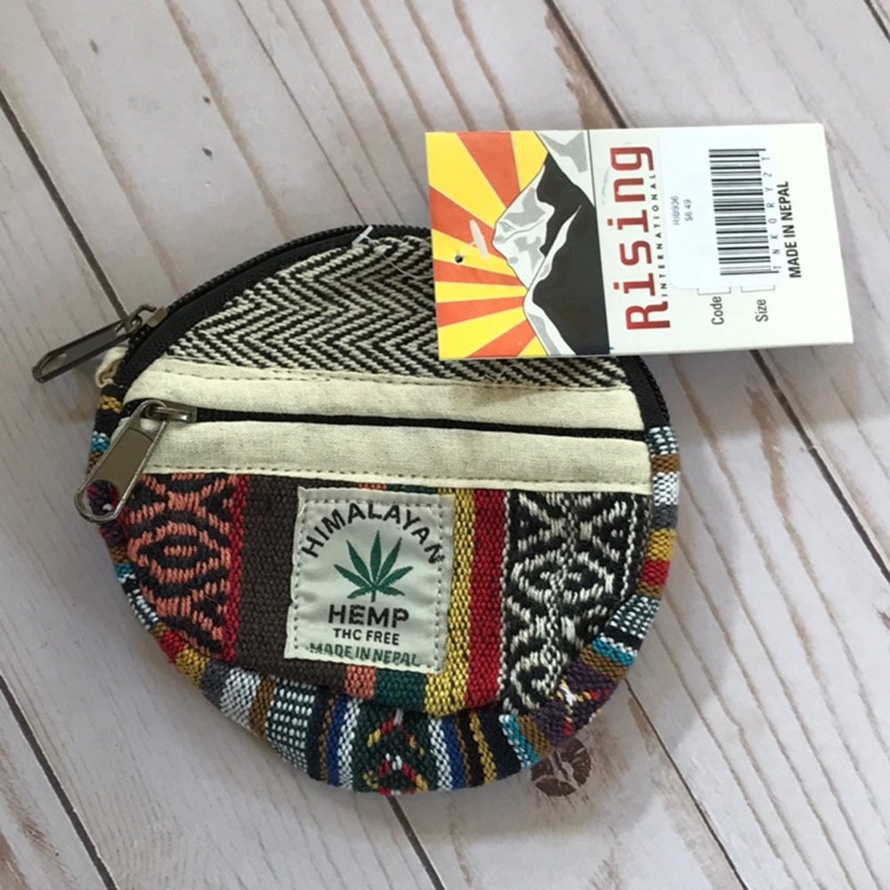 Rising International - HIMALAYAN HEMP Zippered Pouch {NWT}